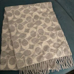 Grey All over Coach Logo scarf